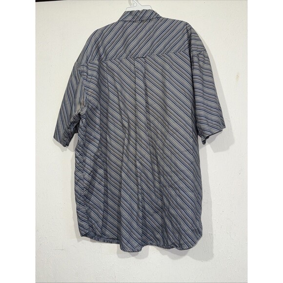 W.R. Gass Men’s XL Woven Cotton Striped Short Sleeved Button Down Shirt - Picture 4 of 4